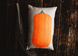 Primitive Upright Fall Pumpkin Lumbar Pillow Cover | 12x18 Thanksgiving Décor | Fall Decor | Room Decor | Decorative Pillows | Gift for her: Cover / Upright Pumpkin