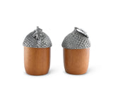 Wood and Pewter Acorns Salt & Pepper Set