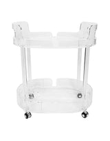 Acrylic Bar Cart with Chrome Wheels