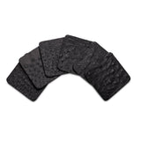 Ostrich Leather Coasters w/ Tie (S/6) - Black