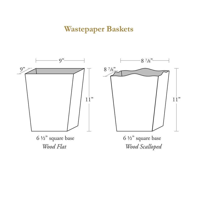 Elephant Orange & Pink  Toile Wastepaper Basket: Wood Flat Top
