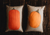 Primitive Fall Pumpkin Lumbar Pillow Cover | 18x12 Thanksgiving Décor | Fall Decor | Room Decor | Decorative Pillows | Gift for her: Leaning Pumpkin / Cover