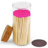 4" Matches in Large Chic Cork Top Jar - Color(s) of Choice