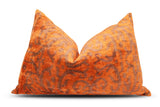 Handmade Velvet Throw Pillow 16x24 - Soft Brownish Orange