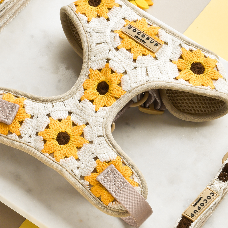 Sunflower Patch Adjustable Neck Harness: M