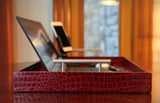 Premium Red Embossed Leather Tray
