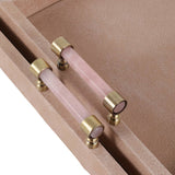 Decorative Trays- Tan Wood Selenite,