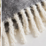 Aurora Mohair Throw, Grey Ivory