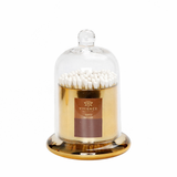 Match Holder Jar with Gold/Smoked Base