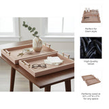 Decorative Trays- Tan Wood Selenite,