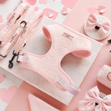 Luxe Adjustable Neck Harness - Baby Pink Heart: M