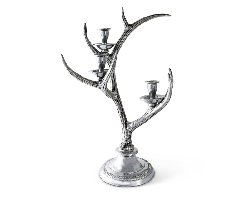 Three-Light Metal Antler Candlestick