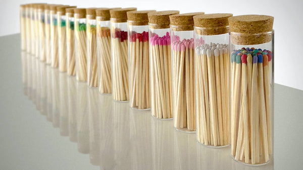 4" Matches in Chic Cork Top Jar - Colors of Your Choice: Carrot Cake