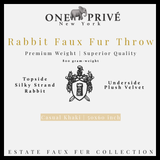 One Preevay Casual Khaki Ultra-Soft Faux Rabbit Fur Throw | Luxury 800gsm Plush | 50x60