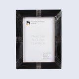 Horn Inlay Shagrin Picture Photo Frames Black, 4x6 5x7