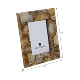 Picture Frame - Brown Stone Agate Accent with Glass, 5x7 in.