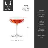 Seneca™ Faceted Crystal Coupes Set of 2