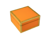 Orange with Shine Gold Leaf Trim - Square Box - L-31FSOSGL