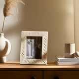 5 in. x 7 in. Ivory Resin  Woven Photo Frame