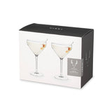 Raye™ Stemmed Angled Crystal Martini Glasses Set of 2