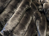 Majestically Inspired | Elegant Black | Ribbed Faux Rabbit & Velvet Bedding | Twin & Queen
