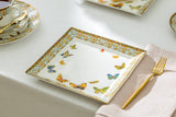 8" Butterflies with Blue Ornament Fine Porcelain Square Dessert Plate