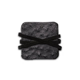 Ostrich Leather Coasters w/ Tie (S/6) - Black