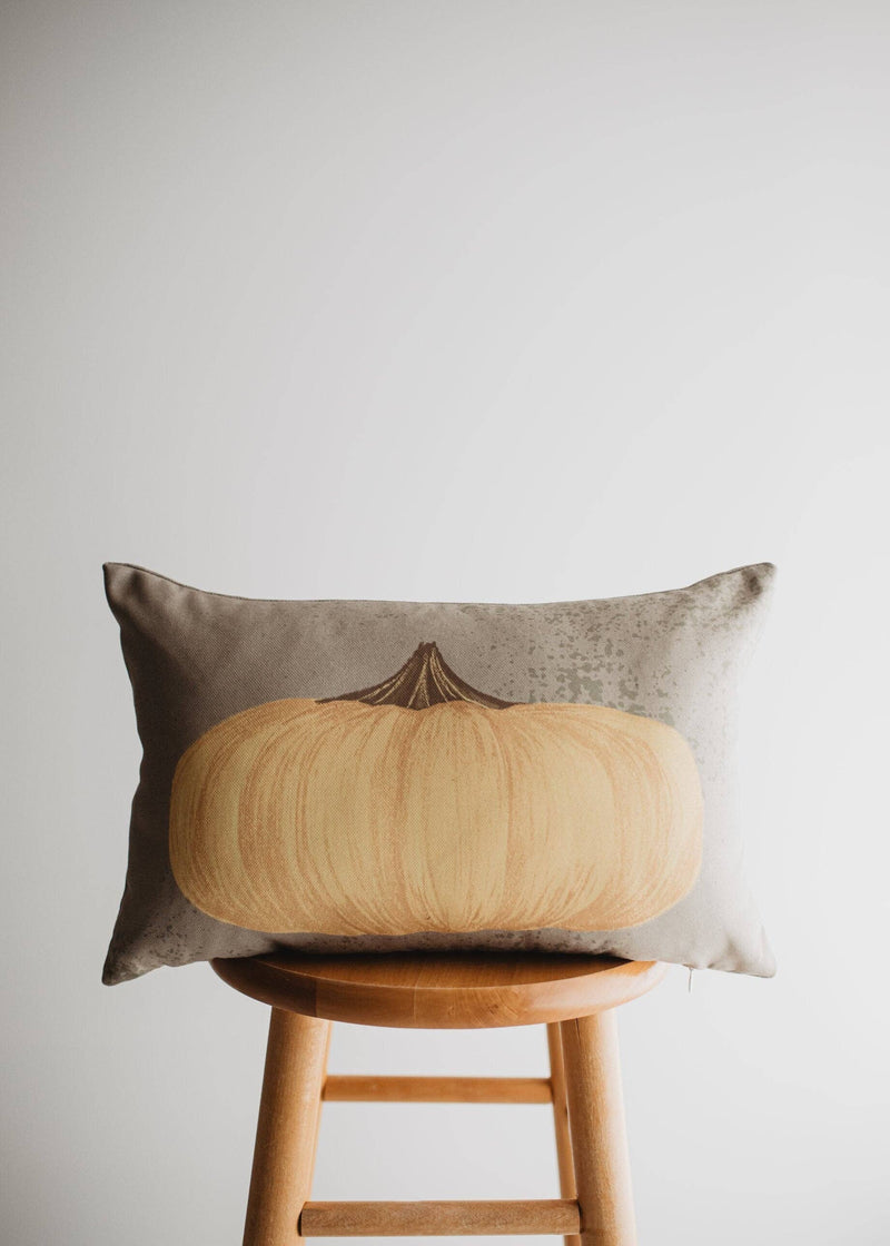 Primitive Upright Fall Pumpkin Lumbar Pillow Cover | 12x18 Thanksgiving Décor | Fall Decor | Room Decor | Decorative Pillows | Gift for her: Cover / Upright Pumpkin