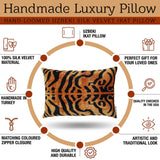 Handmade Velvet Throw Pillow – 16x24 Inch Tiger Print Patter
