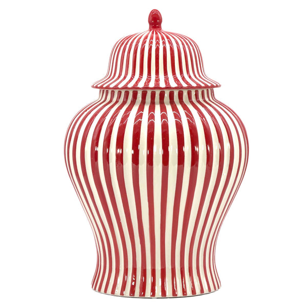 Candy Cane Striped Ceramic Vase 18"