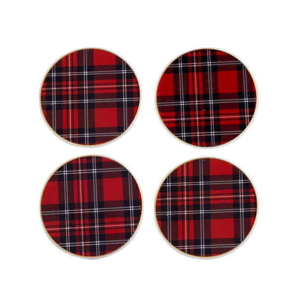 Ceramic Coaster Set, Angie Plaid