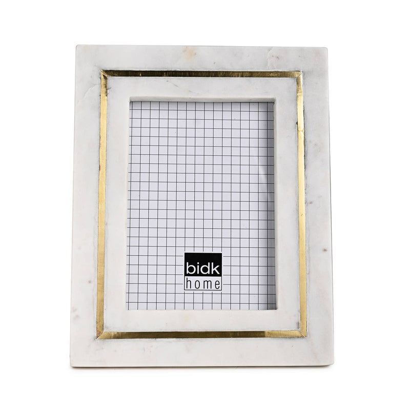 Marble Frame w/ Brass Inlay 4" x 6"