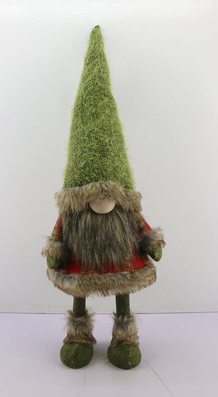 Fuzzy Santa W/Shaking Metal Body Christmas Gnome 30"