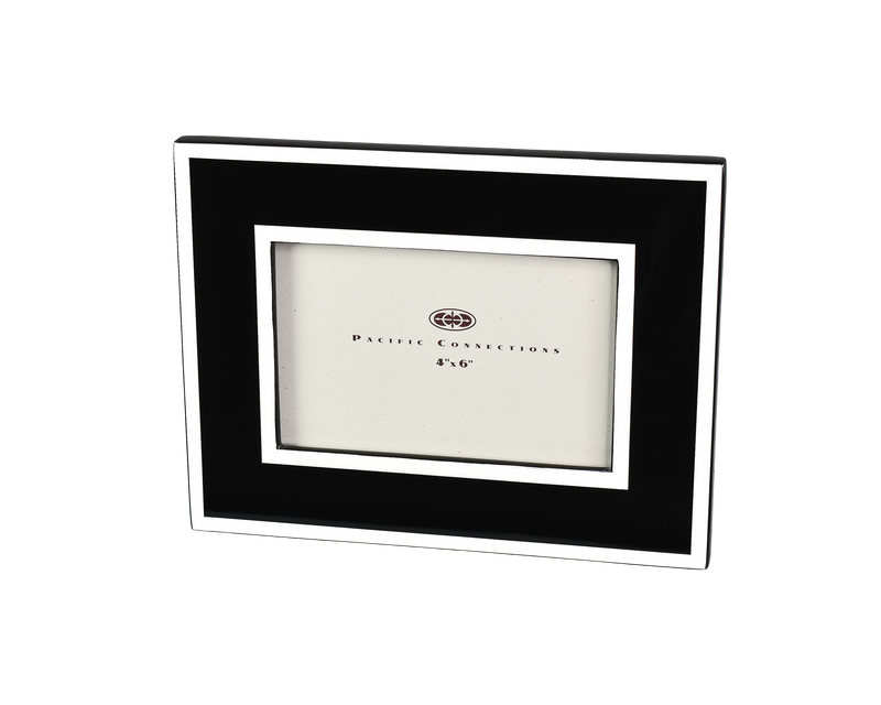 Black with White - Picture Frame - PF-4BWT
