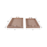 Decorative Trays- Tan Wood Selenite,