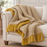 Luxe Striped Mohair Throw, Yellow