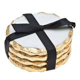 Lavi Marble Gold Organic Edge Coaster Set