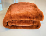 One Preevay Coco Brown Ultra-Soft Faux Rabbit Fur Throw | Luxury 800gsm Plush | 50x60