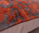 Handmade Velvet Throw Pillow 16x24 - Soft Brownish Orange