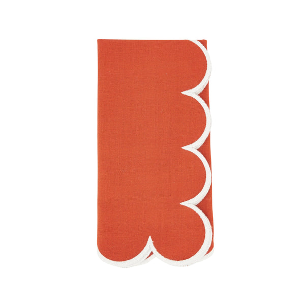 Scalloped Hem Napkin: Rust / 20"