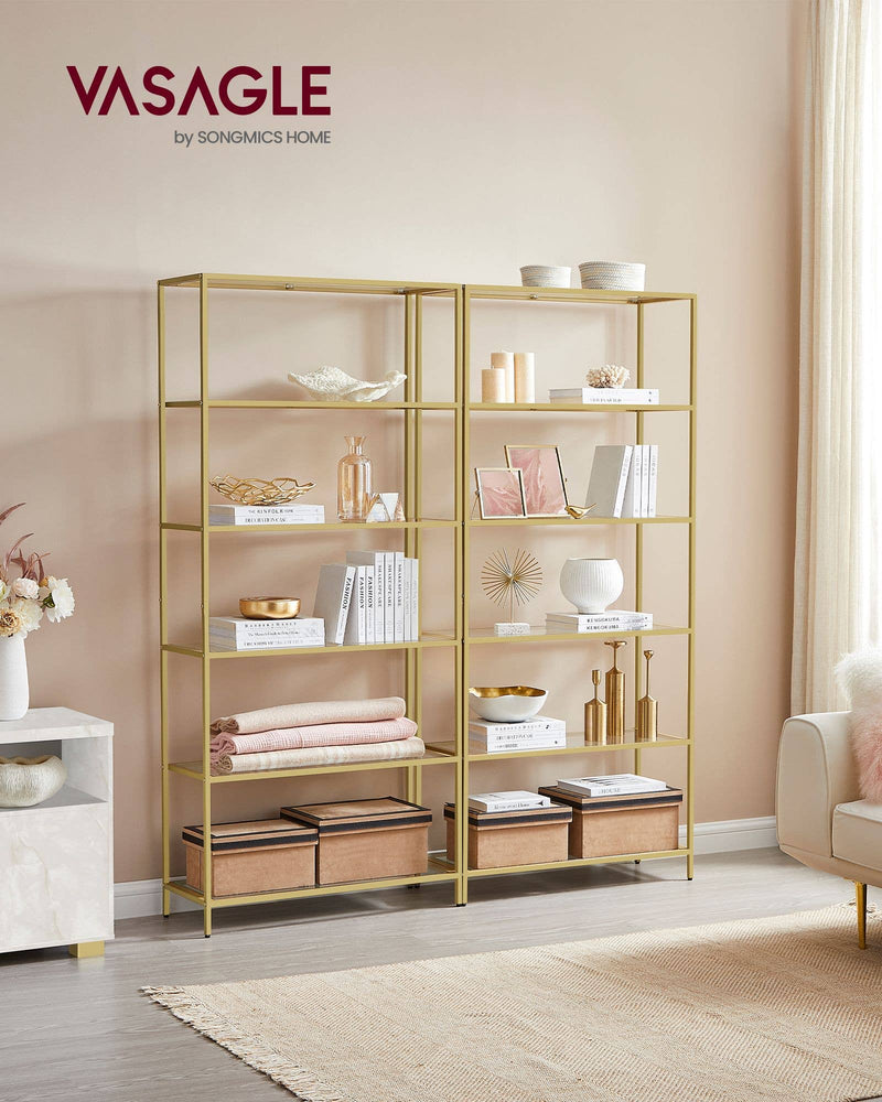 6-Tier Storage Shelves Bookshelf for Home and Office Decor