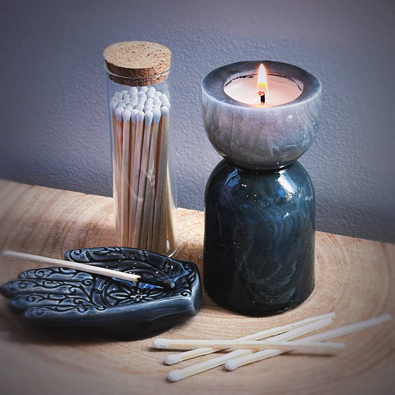 4" Matches in Chic Cork Top Jar - Colors of Your Choice: Hot Pink