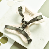 Khaki Quilted Adjustable Neck Harness: L