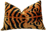 Handmade Velvet Throw Pillow – 16x24 Inch Tiger Print Patter