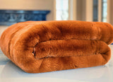 One Preevay Coco Brown Ultra-Soft Faux Rabbit Fur Throw | Luxury 800gsm Plush | 50x60