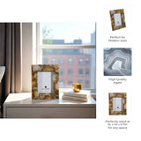 Picture Frame - Brown Stone Agate Accent with Glass, 5x7 in.