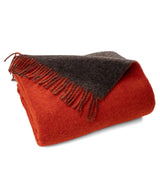 Highland Tweeds Reversible Double Cloth Throw~ Orange/Brown