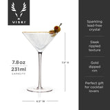 Gold-Rimmed Martini Glasses- SET OF 2