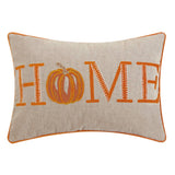 Natural Home Pumpkin Embroidered Pillow