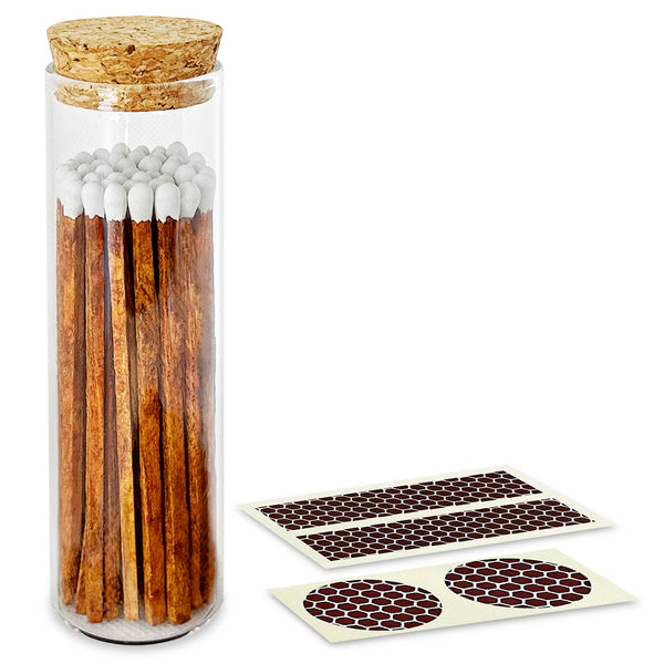 4" Matches in Chic Cork Top Jar - Colors of Your Choice: Carrot Cake